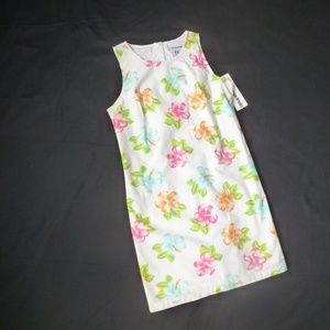 Tropical floral shift dress Girls 10-12 NWT